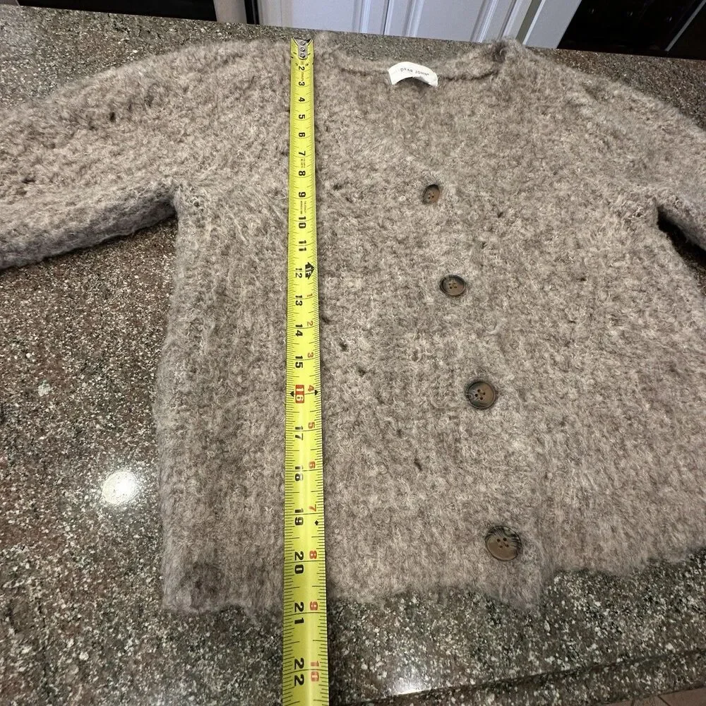 Dear John Long Sleeve gray cardigan‎ supper fluffy  Women's Size S. cable knit